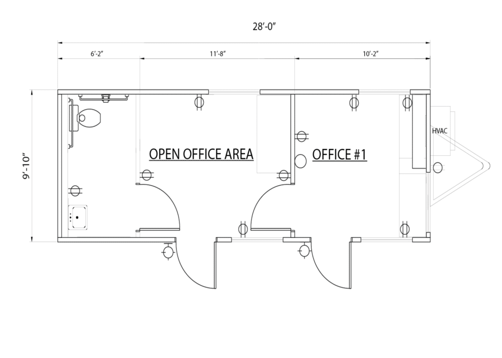 Mobile Office with Restroom 10 x 28 Mobile Office PacVan