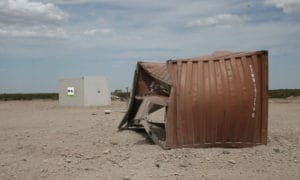 Standard ISO container after 9000 lb ANFO live blast test