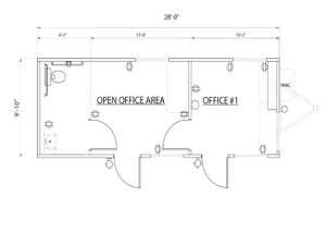 10 x 28 Mobile Office with 1 Restroom