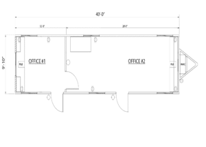 10 x 40 Mobile Office with 1 Private Office and 1 Main Office