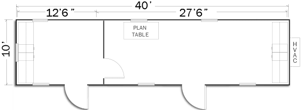 10 x 44 Mobile Office with 1 Private Office and 1 Main Office