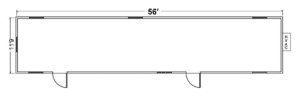 12 x 60 Mobile Office with Open Floor Plan
