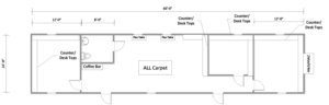 14 x 70 Mobile Office with 3 Offices, 1 Restroom, and an Open Area