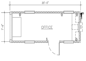 20′ Ground Level Office Container All Office with BARD HVAC