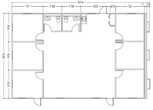 36 x 60 Modular FAST Building with 2 Restrooms 6 Private Offices 1 Main Office