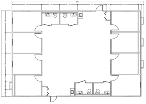 4-Plex FAST Building with 4 Restrooms