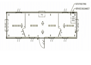 40′ Ground Level Office Container with 3 Offices