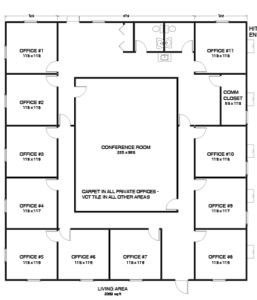 5-Plex FAST Building with 2 Restrooms 11 Offices 1 Conference Room