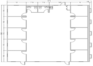 5-Plex FAST Building with 2 Restrooms