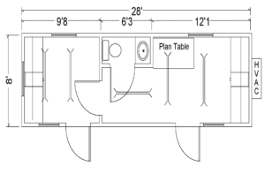 8 x 28 Mobile Office 1 Restroom