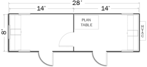 8 x 32 Mobile Office with 2 Private Offices