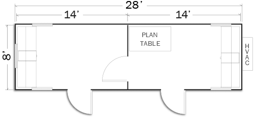 8 x 32 Mobile Office with 2 Private Offices