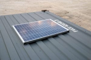 Solar Panel on Top of Solar Lit Container