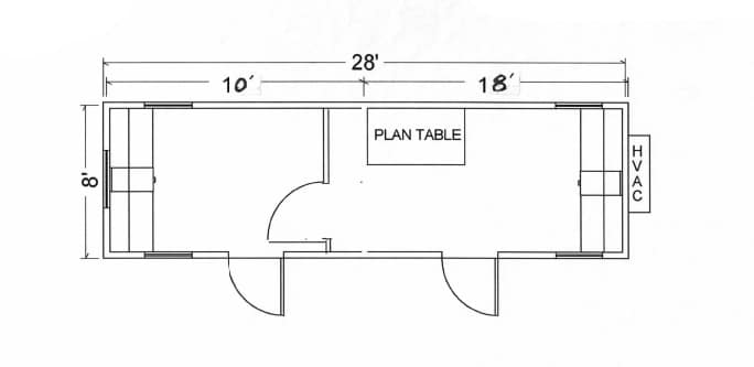 8x32 mobile office one private office one main office