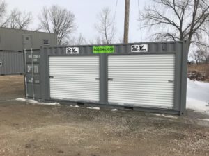 20' Storage Container with Two 6'6"x8' Doors Installed