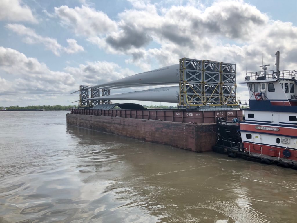 Transporting Windmill Blades by Barge Project