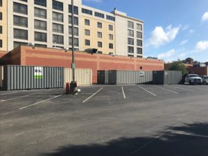 Containers Outside Hotel